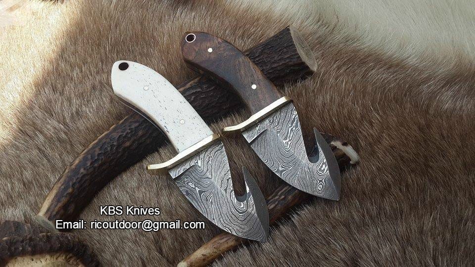 KBS Knives Store Damascus Knife Damascus Mini Guthook Knifes