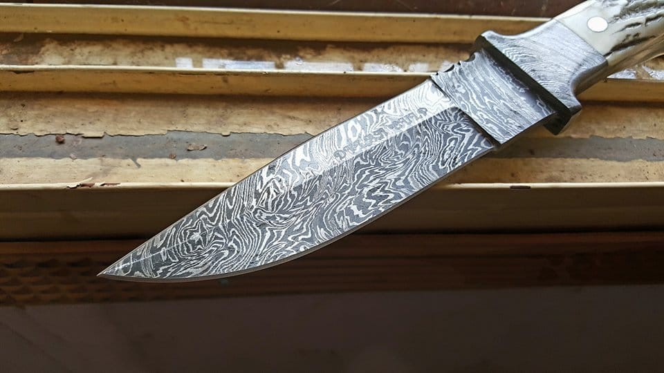 KBS Knives Store Damascus Knife Full Tang Custom Handmade Damascus Steel Double Edge Knife