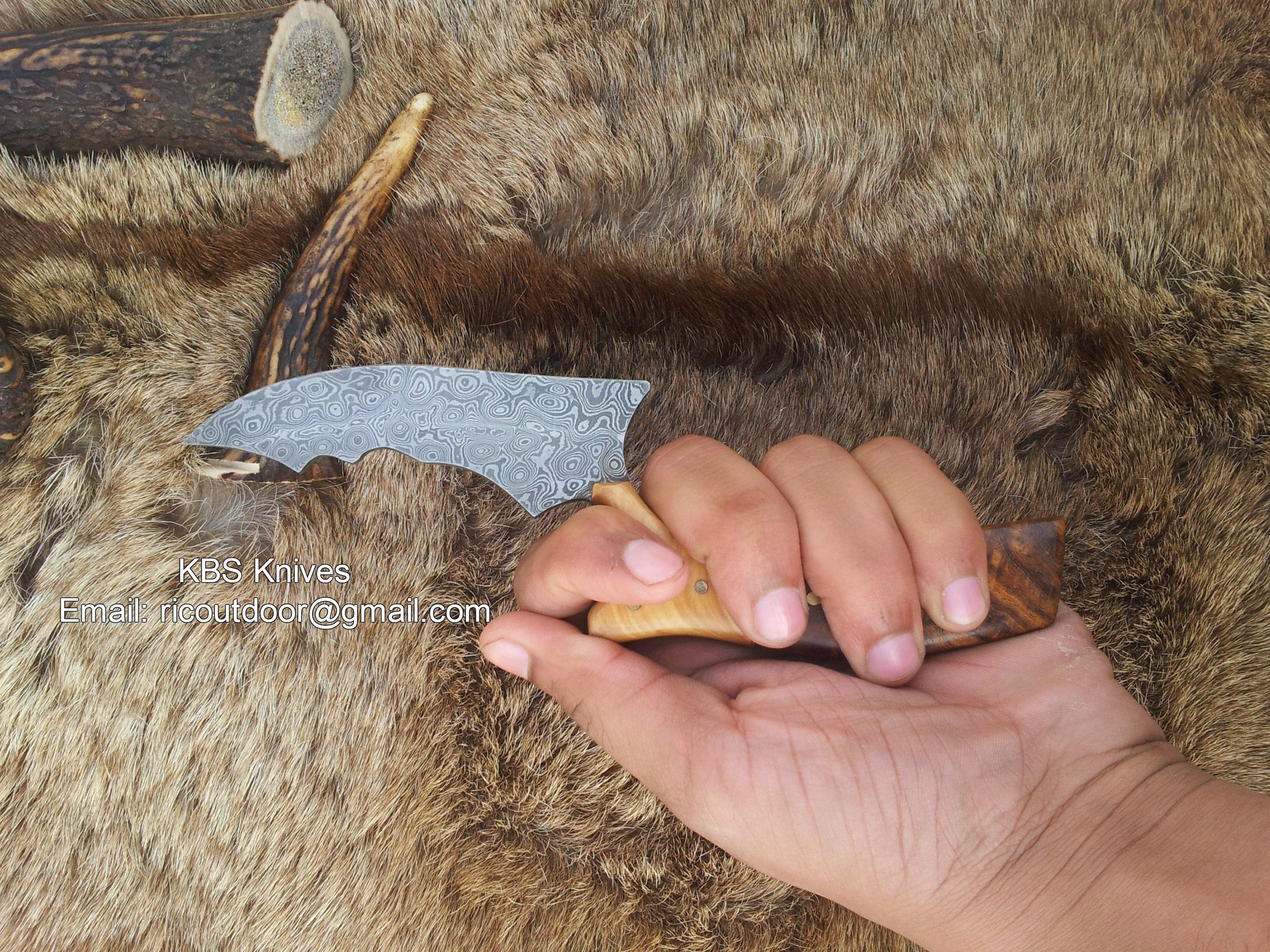 KBS Knives Store Damascus Knife Hand Made Damascus Burchha Knife