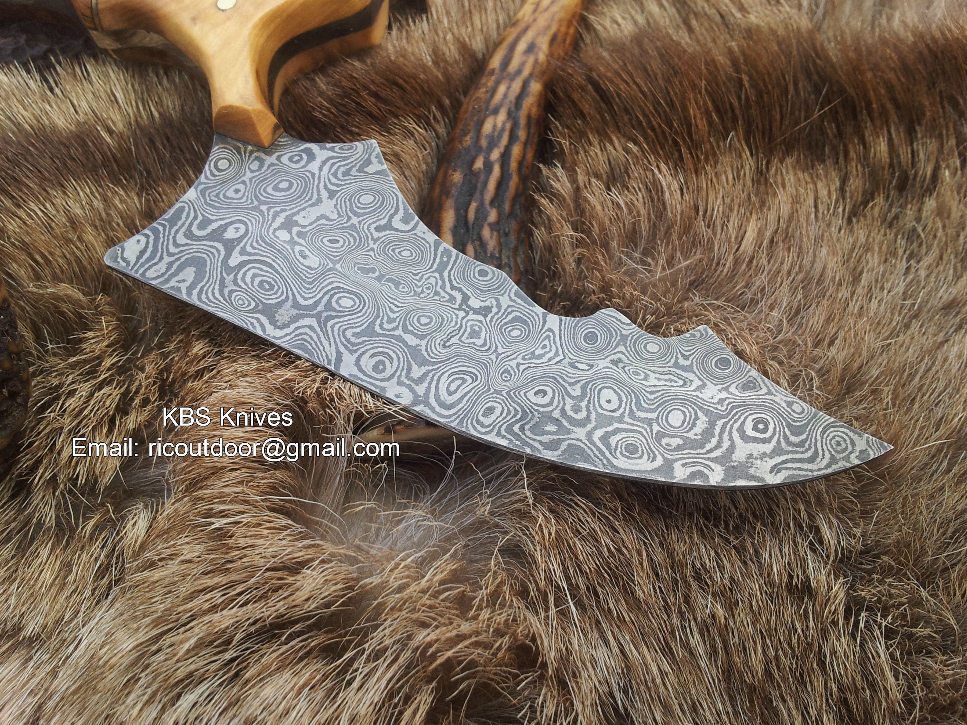 KBS Knives Store Damascus Knife Hand Made Damascus Burchha Knife