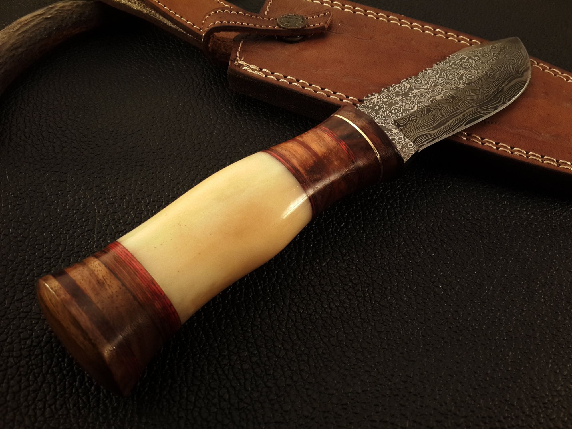 KBS Knives Store Damascus Knife Hand Made Damascus RainDrop Pattern Knife