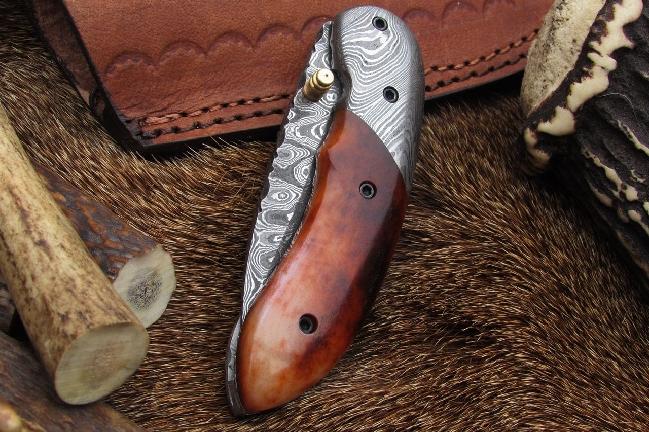 KBS Knives Store Damascus Knife Handmade Damascus Pocket Knife