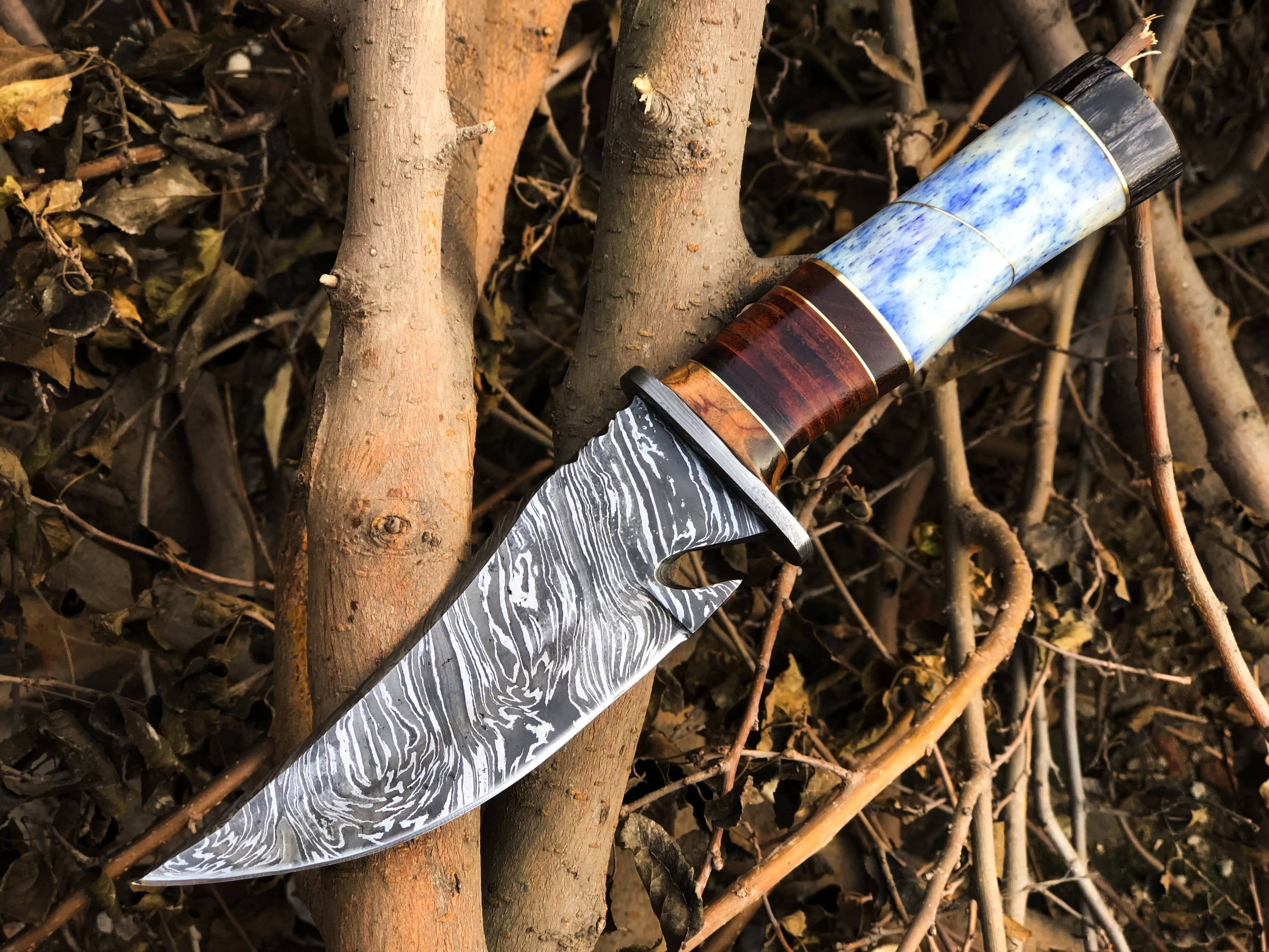KBS Knives Store Damascus Knife New Custom Handmade Damascus Steel Hunter Knife