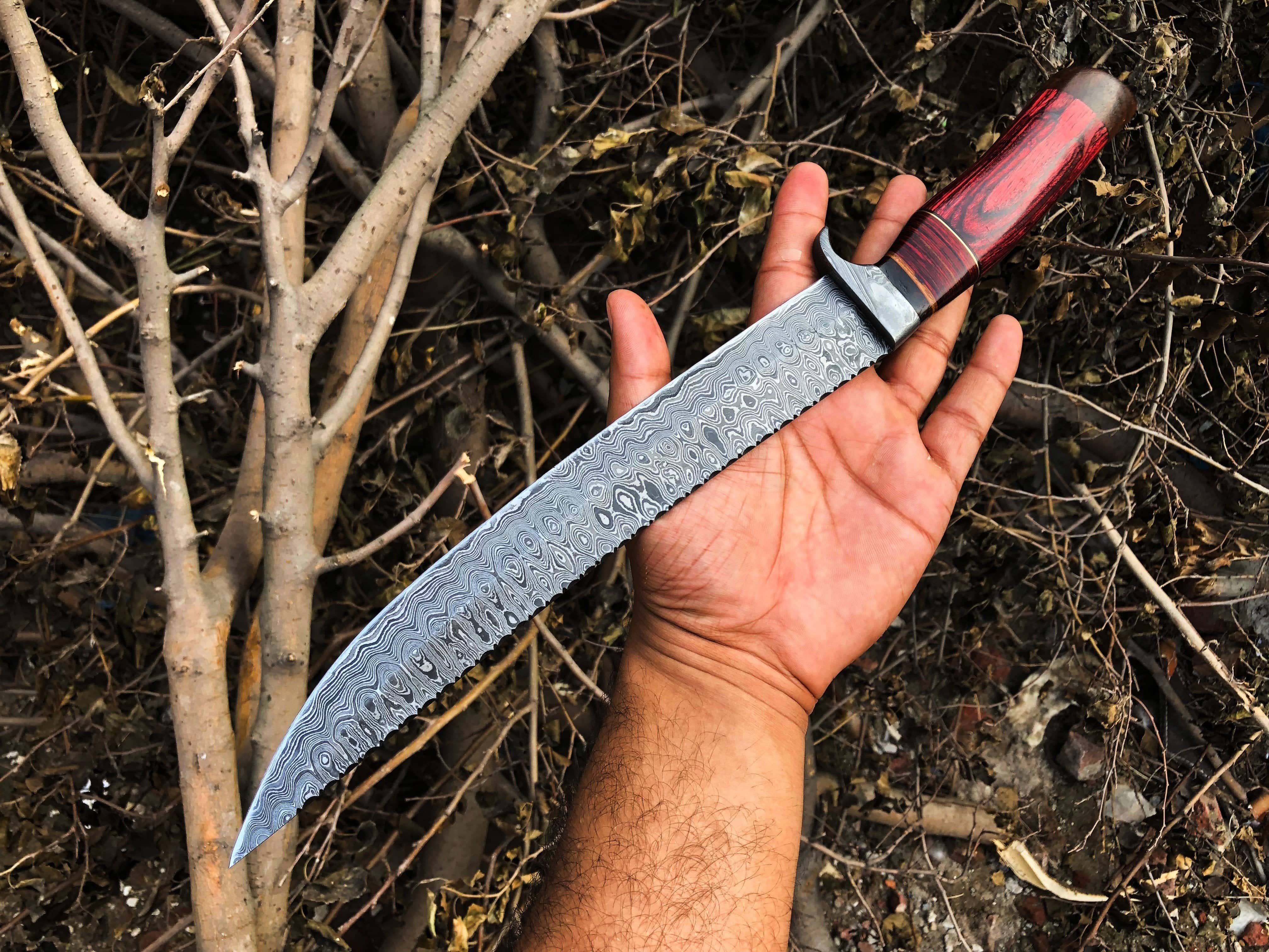 KBS Knives Store Damascus Knife New Custom Handmade Damascus Steel Hunter Knife