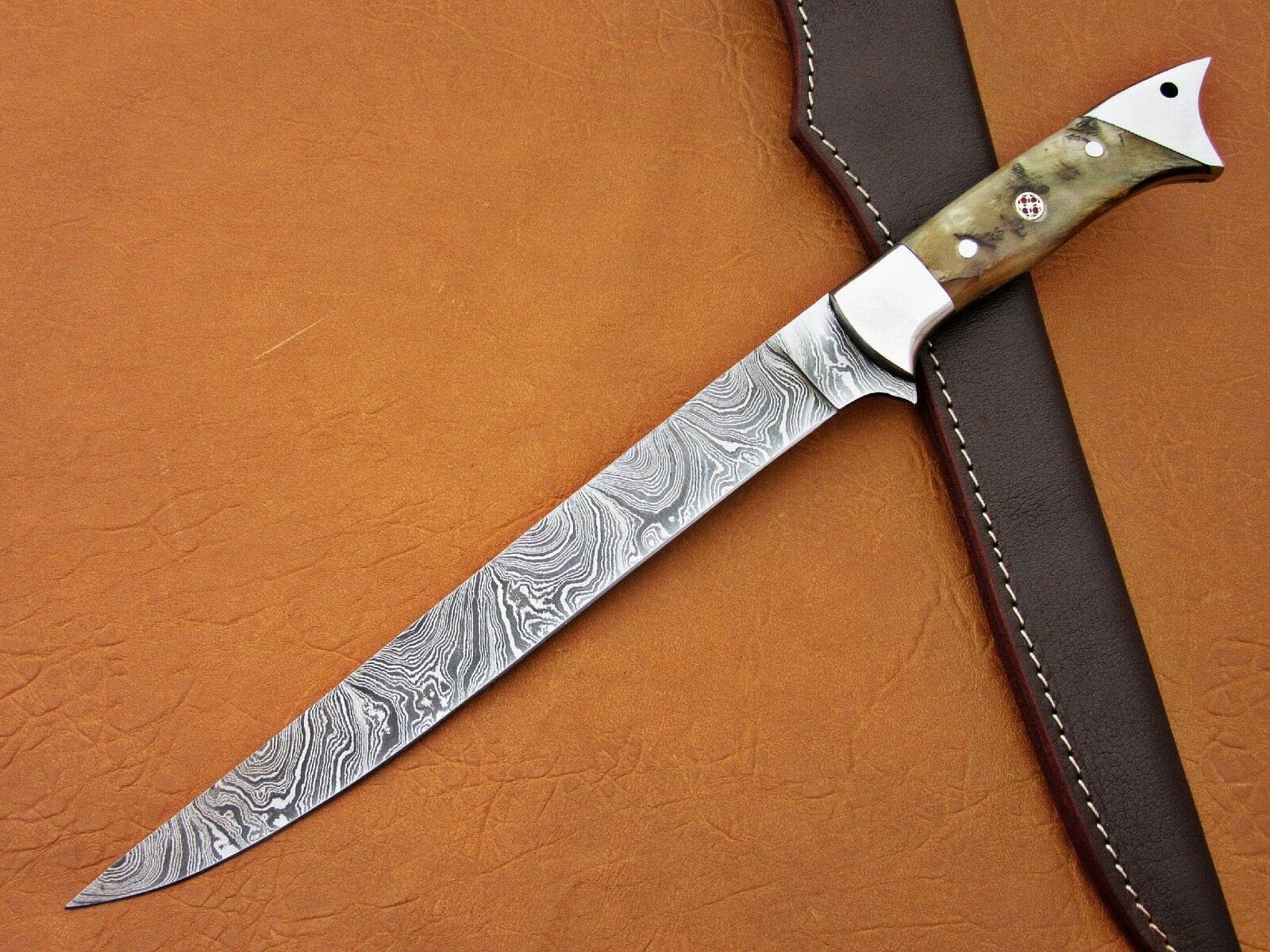 KBS Knives Store Fillet Knife Damascus Flexible Blade Fillet Knife