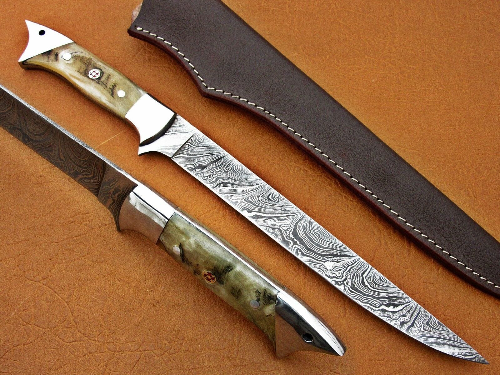 KBS Knives Store Fillet Knife Damascus Flexible Blade Fillet Knife