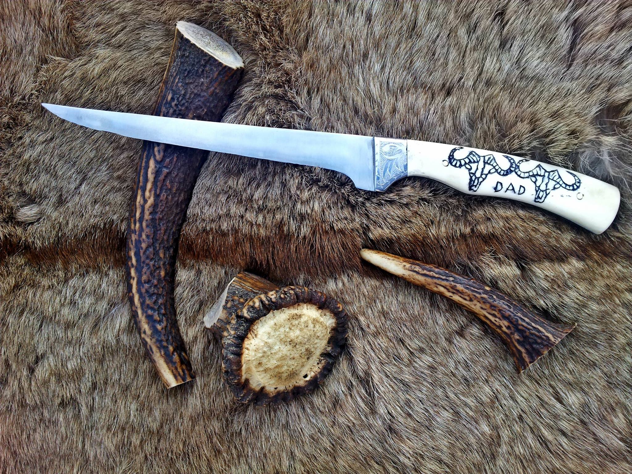 KBS Knives Store Fillet Knives Handmade D2 Steel Fish Cleaning Knife – 12 Inch Fillet & Boning Blade