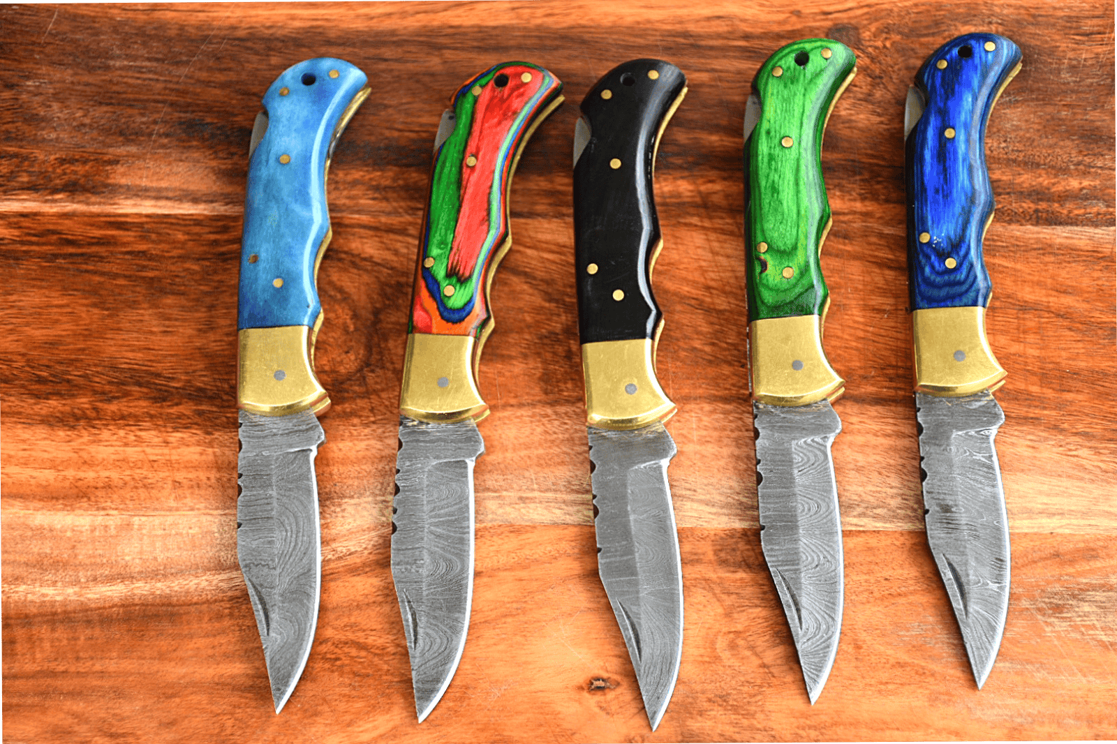 KBS Knives Store Folding Knife Back Lock Mechanism Folding Pocket Knives with 5 Variants of Handle Materials and Brass Bolster, 3-inch Blade Length