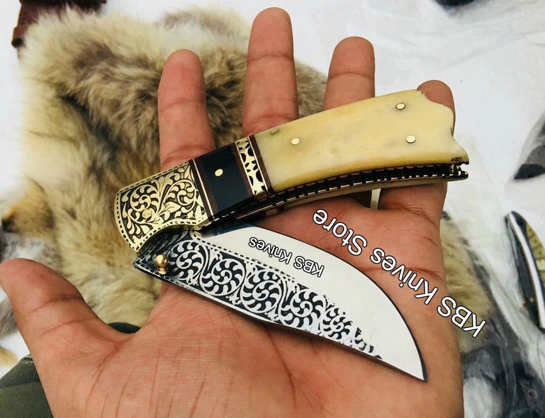 KBS Knives Store Folding Knife Custom Handmade D2 Steel Blade Pocket/Folding Knif