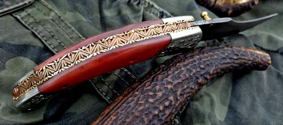 KBS Knives Store Folding Knife Custom Handmade Damascus Steel Folding Pocket Knife