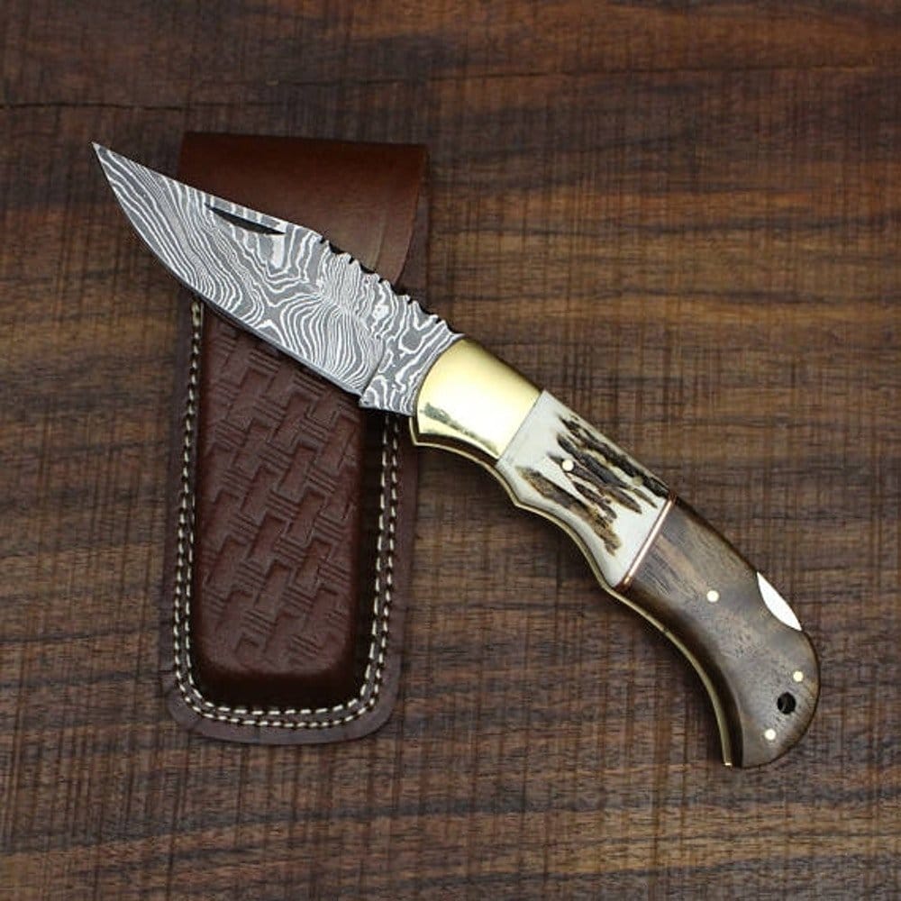 KBS Knives Store Folding Knife Damascus steel Folding knife