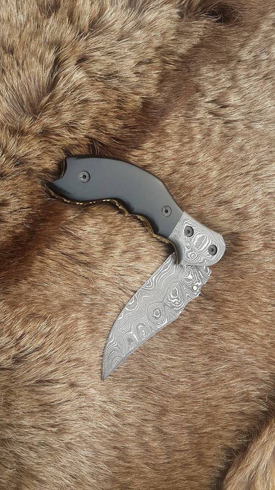KBS Knives Store Folding Knife Everyday Carry Custom Handcrafted Damascus Steel Folding Pocket Knife with Buffalo Horn & Damascus Bolster Handle – The Legacy