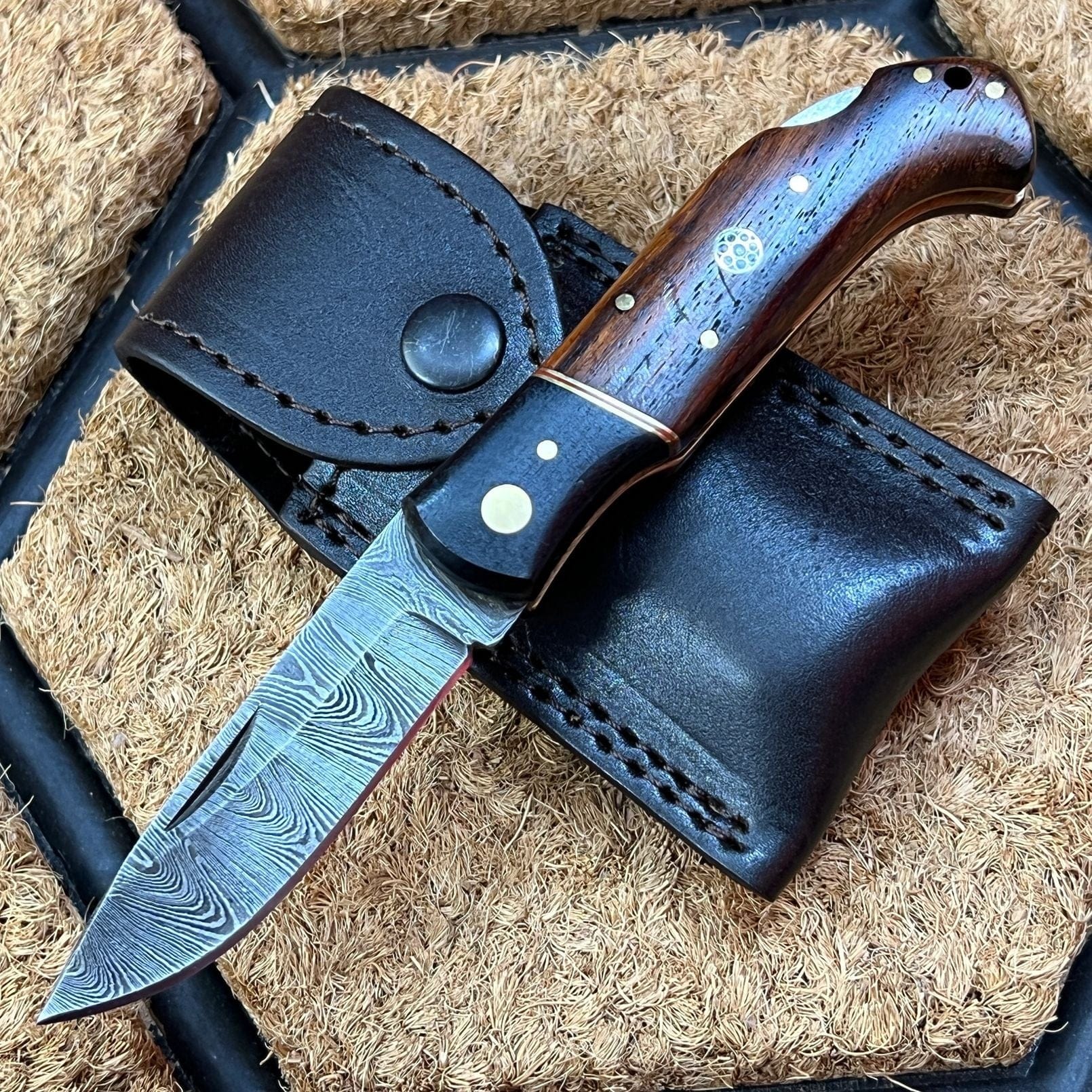 KBS Knives Store Folding Knife Get Your Hands on the Ultimate Damascus Steel Folding Pocket Knife with Rosewood Handle!