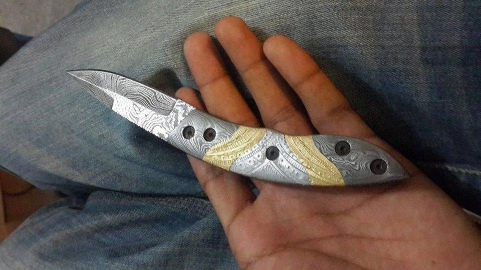 KBS Knives Store Folding Knife Hand Made Damascus Folding Knife