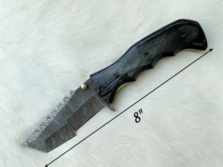 KBS Knives Store Folding Knife Tactical Urban Guardian Folding Pocket Knife – 8" Handmade Damascus Steel Blade, Pakka Wood Handle