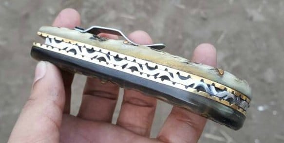 KBS Knives Store Folding Knives Custom Handmade Damascus Steel EDC Folding Knife With Pocket Clip