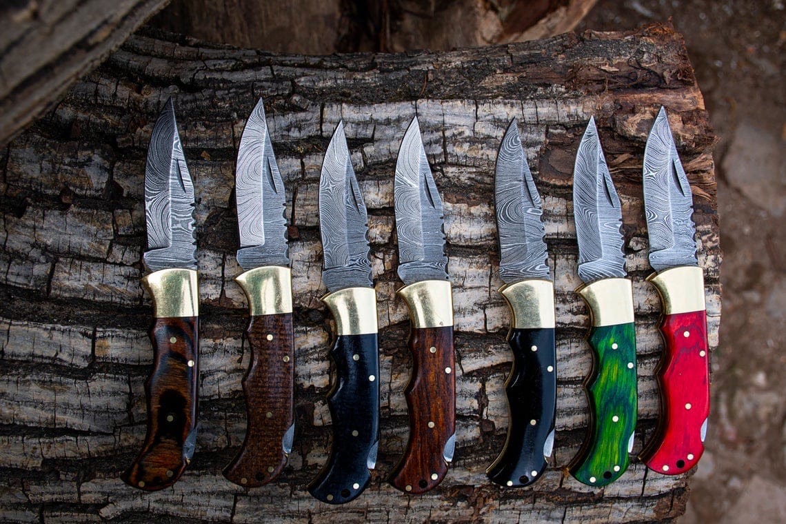 KBS Knives Store Folding Knives Custom Handmade Damascus Steel Folding Pocket Knife