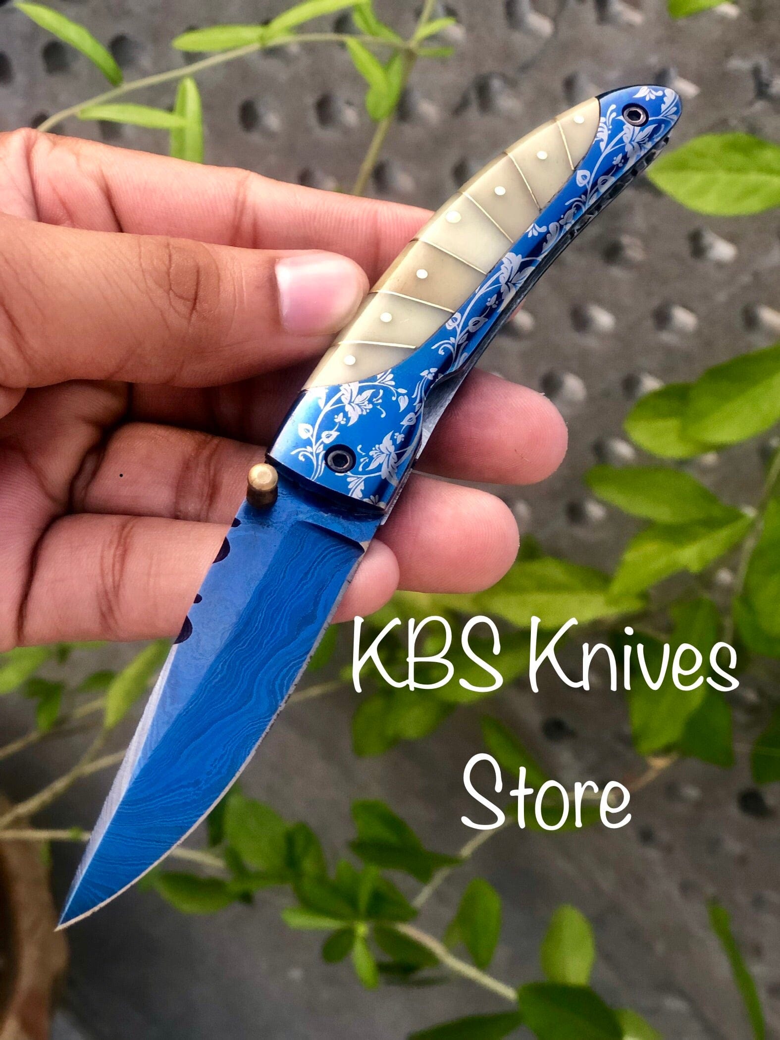 KBS Knives Store Folding Knives Damascus Steel Edc Folding Knife