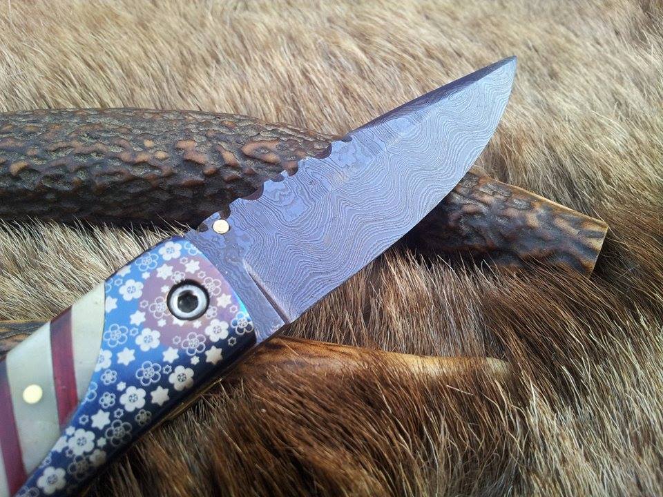 KBS Knives Store Folding Knives Everyday Carry Damascus Steel Folding Pocket Knife with Laser Engraved Bone Handle
