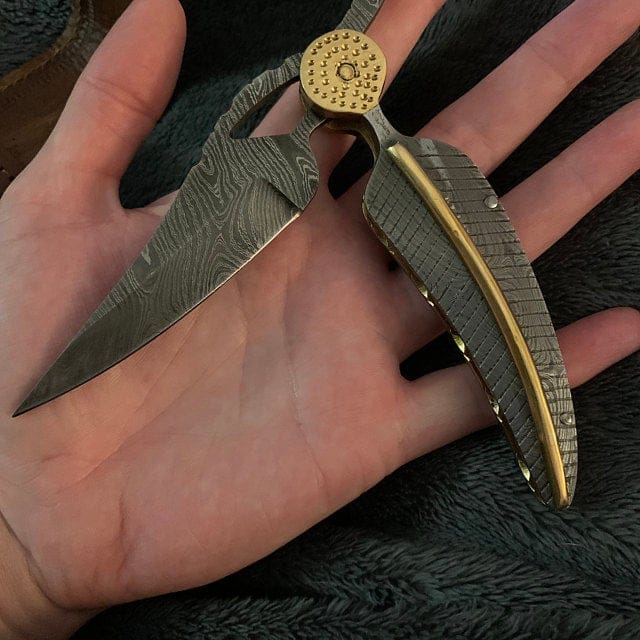 KBS Knives Store Folding Knives Full Damascus Folding Knife