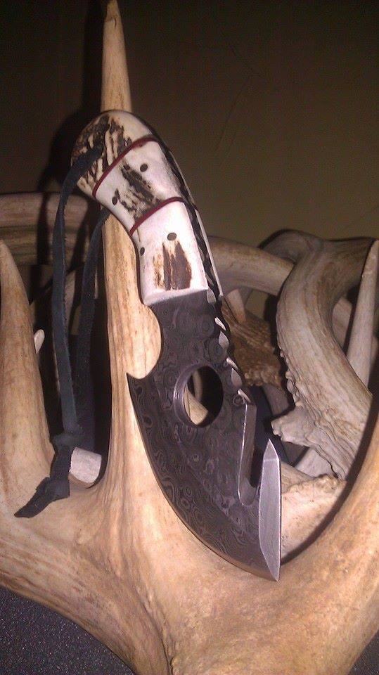 KBS Knives Store Gut Hook Knife Damascus Gut Hook Knives