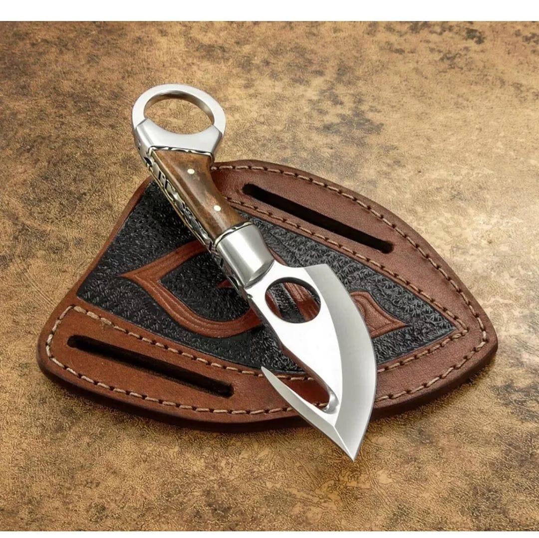KBS Knives Store Guthook Knives Custom Handmade D2 Steel Guthook Skinner knife