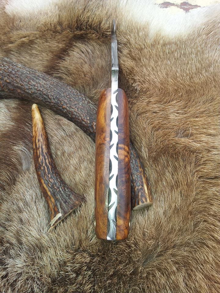 KBS Knives Store Guthook Knives Frontier Edge Guthook Knife with Custom Handmade Damascus Steel Blade