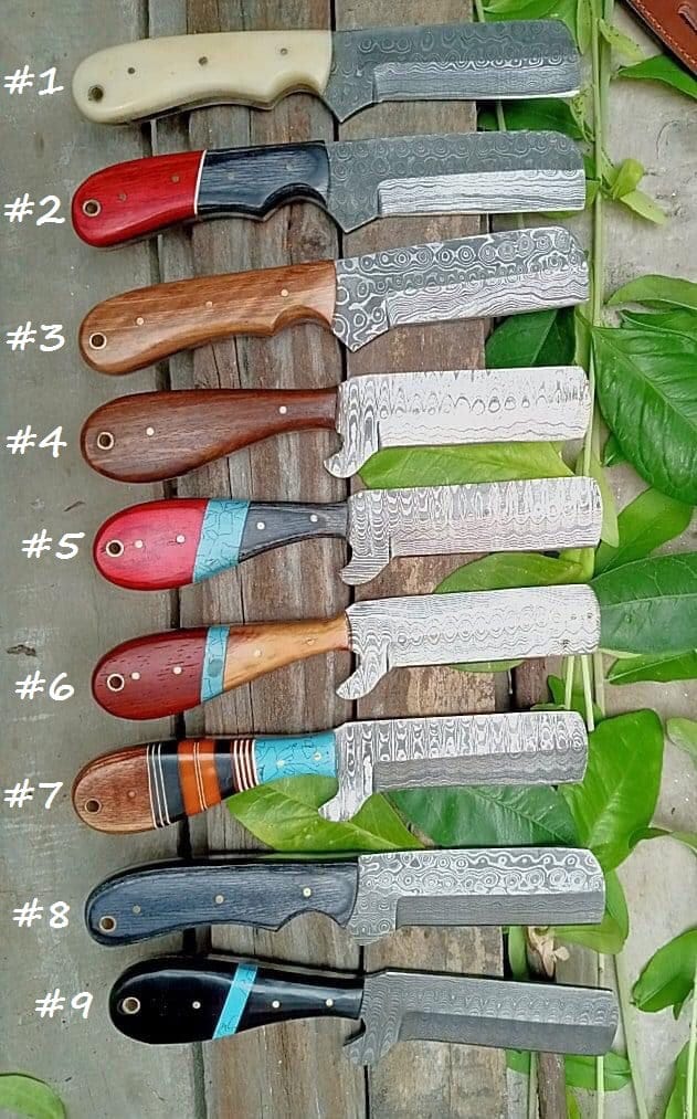 KBS Knives Store Hunting Knife Cowboy Ranch Knives Collection - Damascus Steel Blades, Various Handle Materials - 8.25 Inches - KBS Knives Store