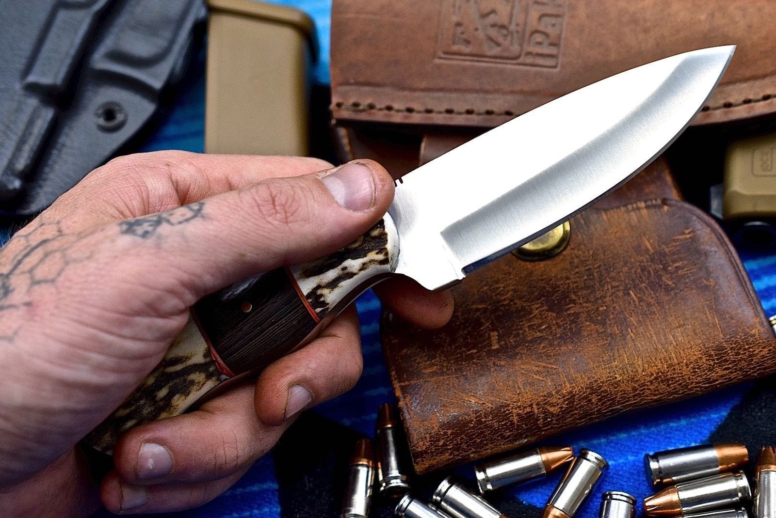 KBS Knives Store Hunting Knife Custom Handmade D2 Steel Hunting Knife with Antler Handle