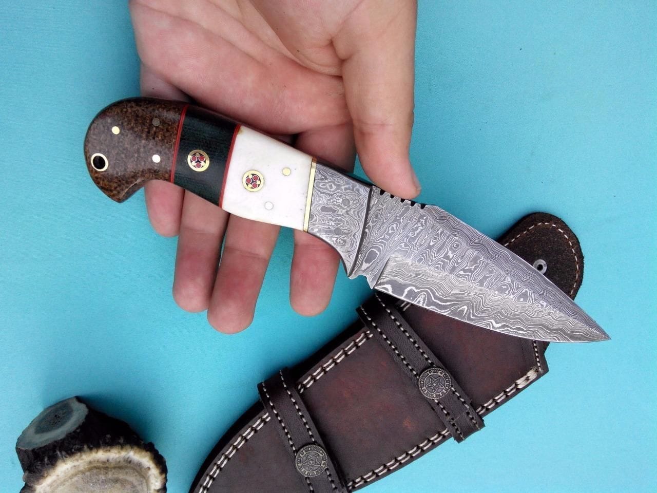 KBS Knives Store Hunting Knife Custom Handmade Damascus Hunter’s Edge Hunting Knife for Precision KBS Knives Store
