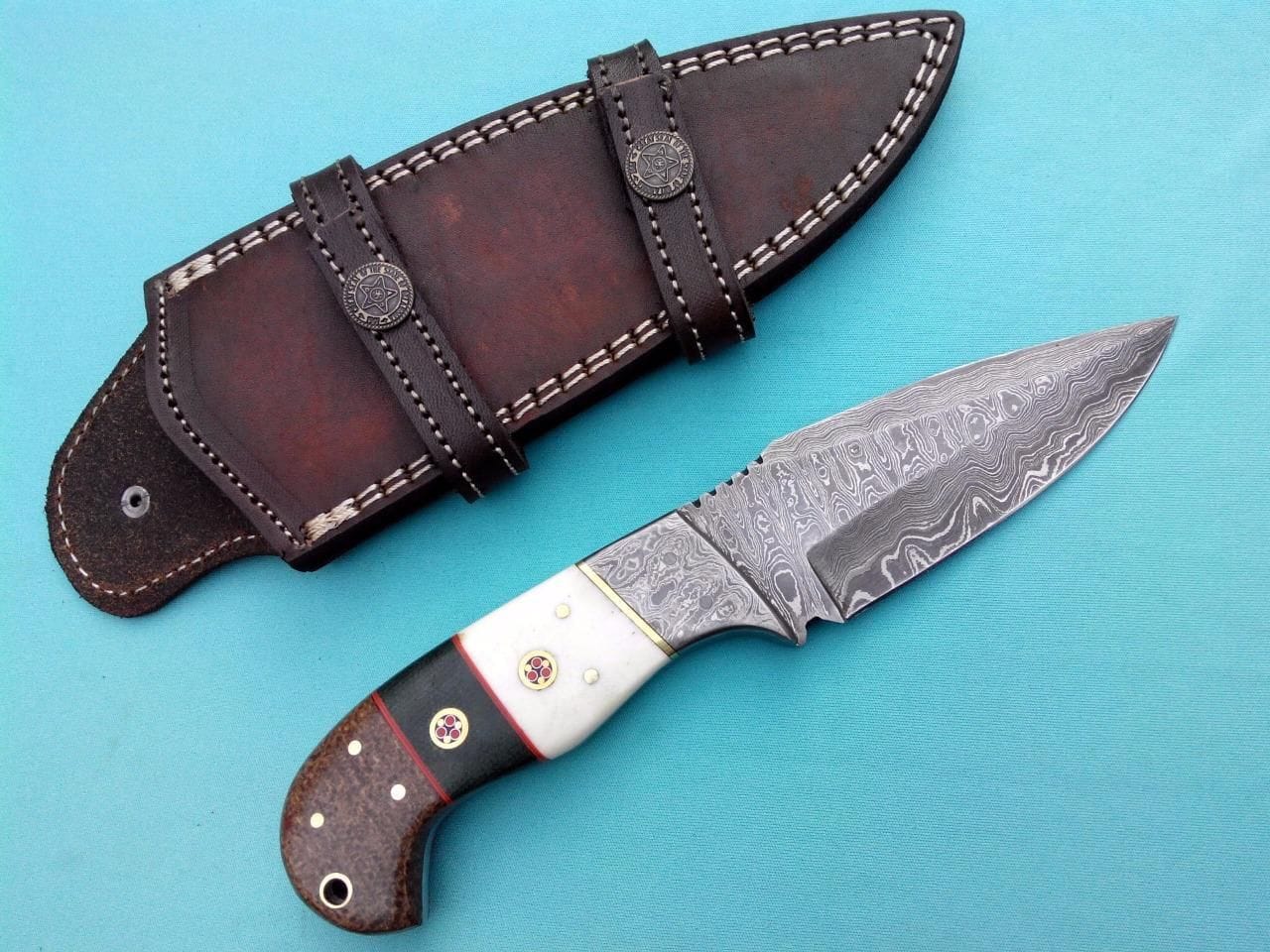 KBS Knives Store Hunting Knife Custom Handmade Damascus Hunter’s Edge Hunting Knife for Precision KBS Knives Store