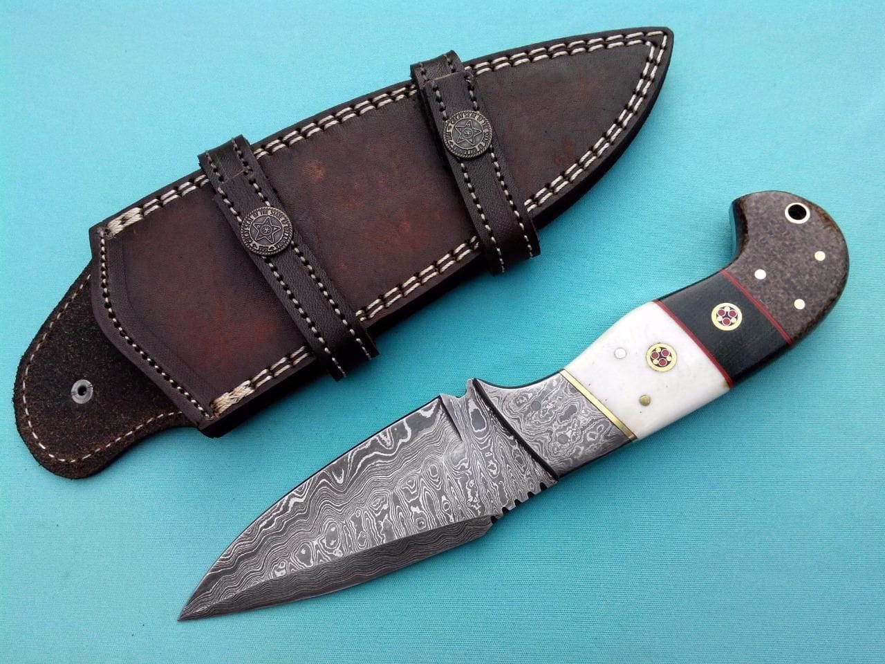 KBS Knives Store Hunting Knife Custom Handmade Damascus Hunter’s Edge Hunting Knife for Precision KBS Knives Store