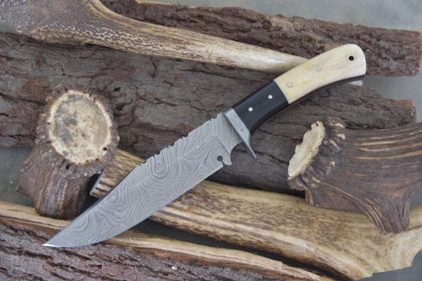 KBS Knives Store Hunting Knife Custom Handmade Damascus Steel Clip Point Hunting Knife