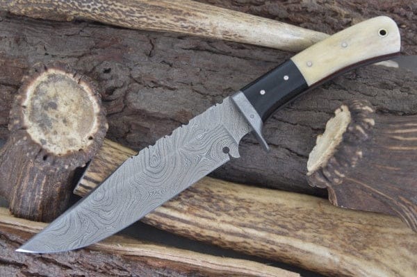 KBS Knives Store Hunting Knife Custom Handmade Damascus Steel Clip Point Hunting Knife