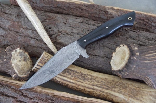 KBS Knives Store Hunting Knife Custom Handmade Damascus Steel Clip Point Hunting Knife