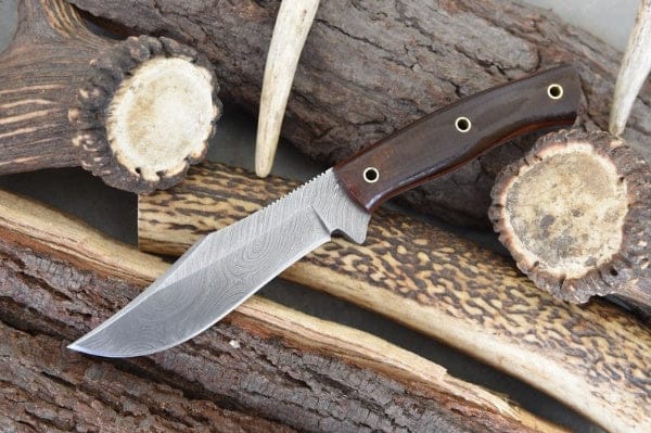 KBS Knives Store Hunting Knife Custom Handmade Damascus Steel Clip Point Hunting Knife