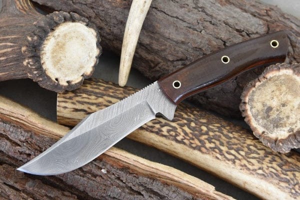 KBS Knives Store Hunting Knife Custom Handmade Damascus Steel Clip Point Hunting Knife