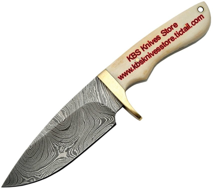 KBS Knives Store Hunting Knife Custom Handmade Damascus Steel Hunters Knife with Bone Handle
