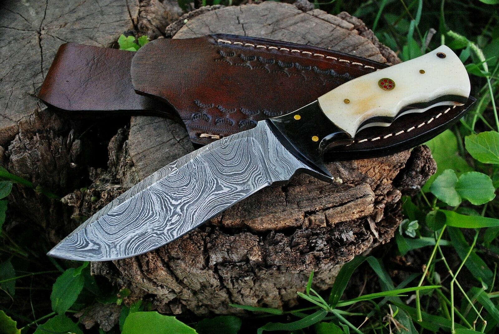 KBS Knives Store Hunting Knife Custom Handmade Damascus Steel Hunting Knife