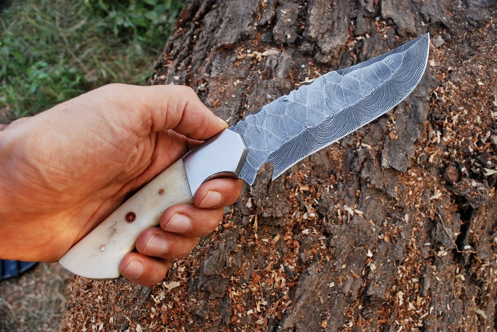 KBS Knives Store Hunting Knife Custom Handmade Damascus Steel Hunting Knife