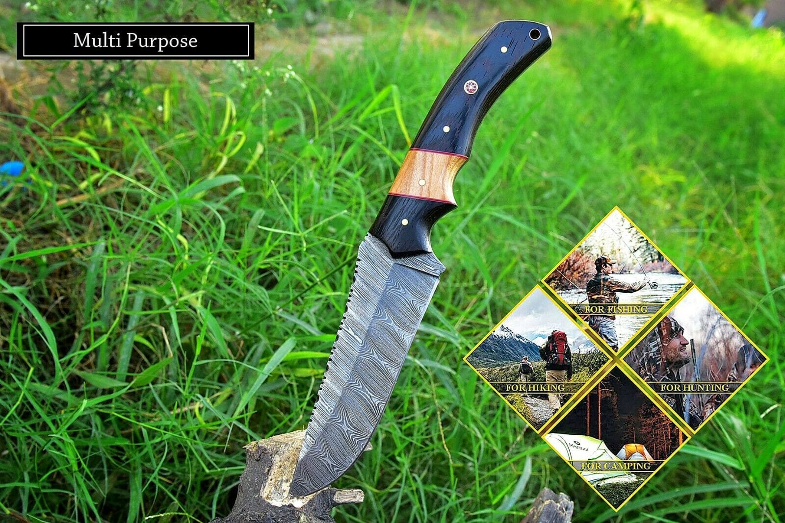 KBS Knives Store Hunting Knife Custom Handmade Damascus Steel Hunting Knife