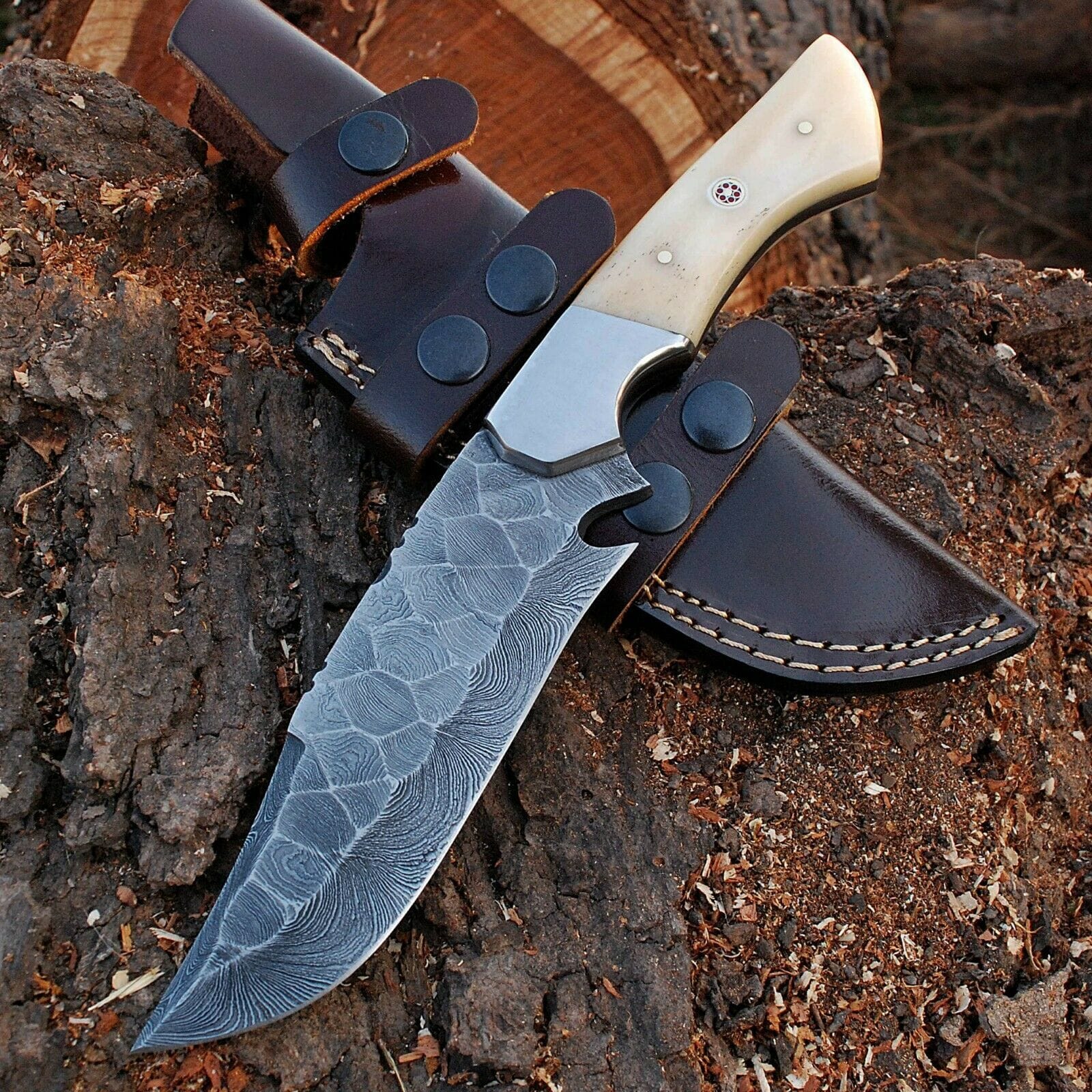 KBS Knives Store Hunting Knife Custom Handmade Damascus Steel Hunting Knife