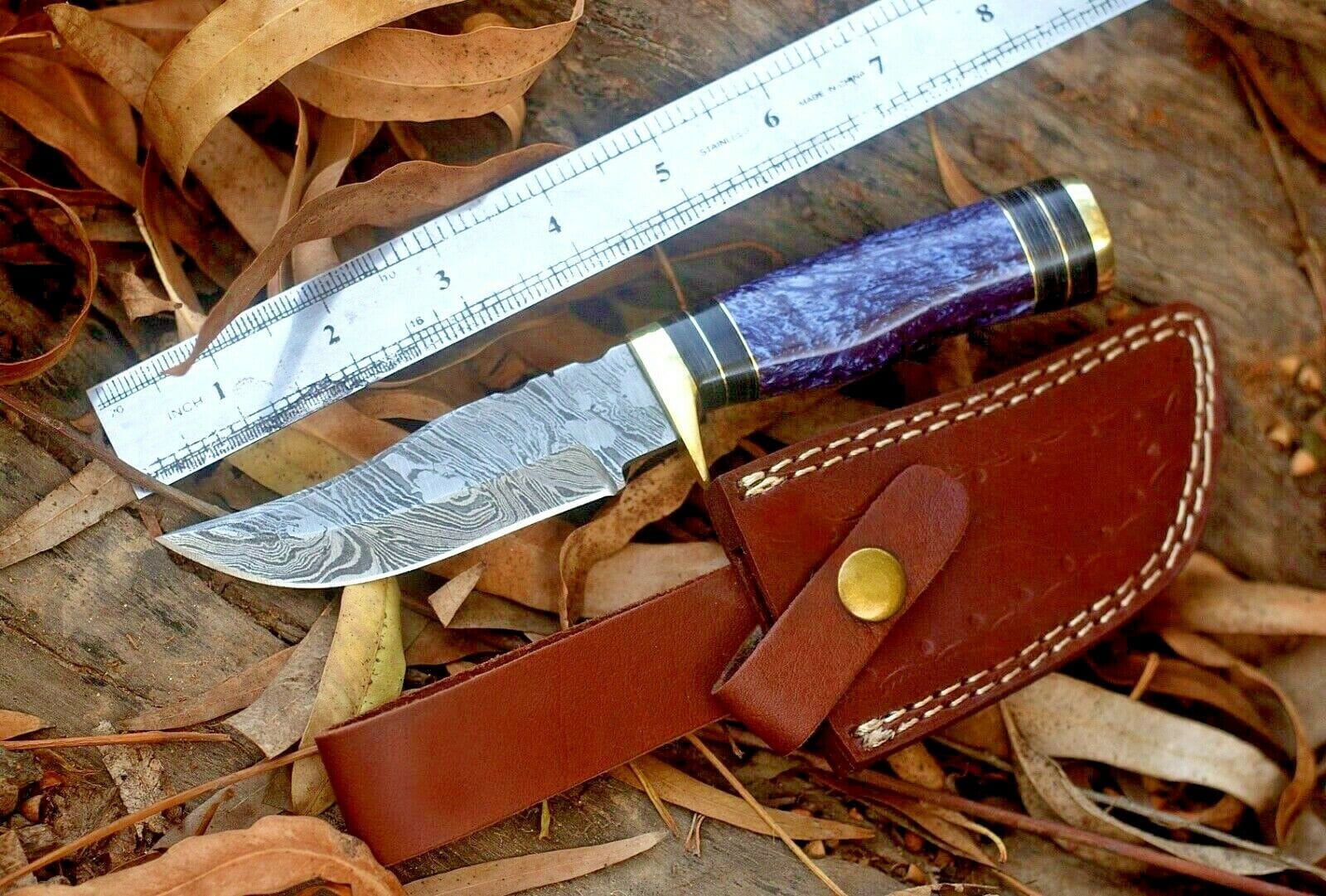 KBS Knives Store Hunting Knife Custom Handmade Damascus Steel Hunting Knife