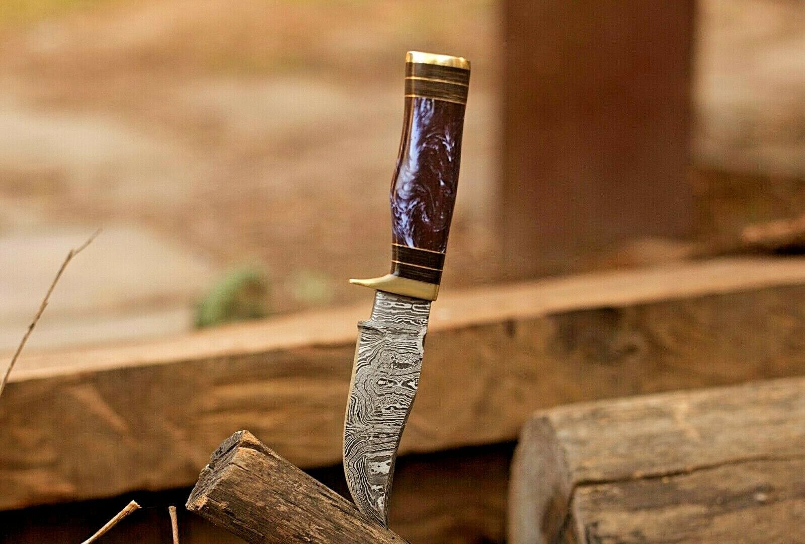 KBS Knives Store Hunting Knife Custom Handmade Damascus Steel Hunting Knife