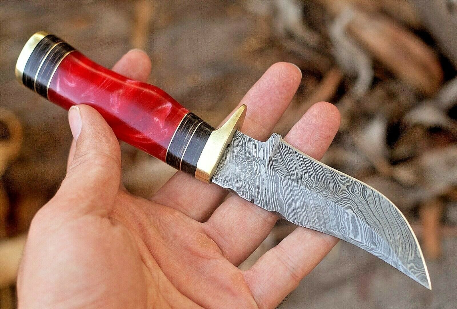 KBS Knives Store Hunting Knife Custom Handmade Damascus Steel Hunting Knife