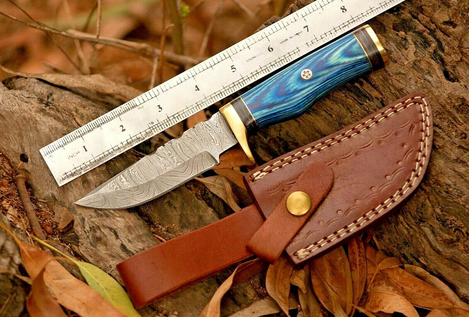KBS Knives Store Hunting Knife Custom Handmade Damascus Steel Hunting Knife