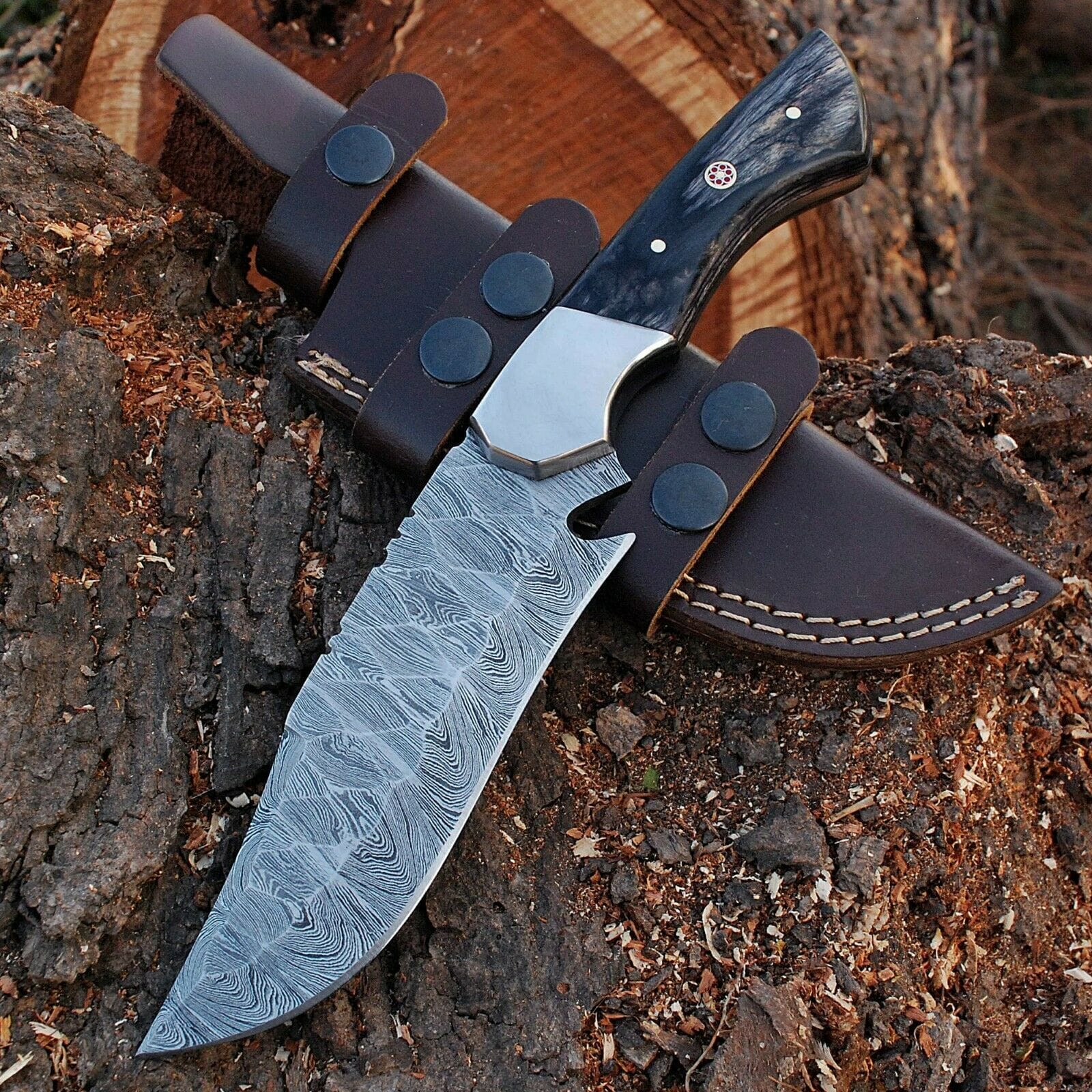 KBS Knives Store Hunting Knife Custom Handmade Damascus Steel Hunting Knife