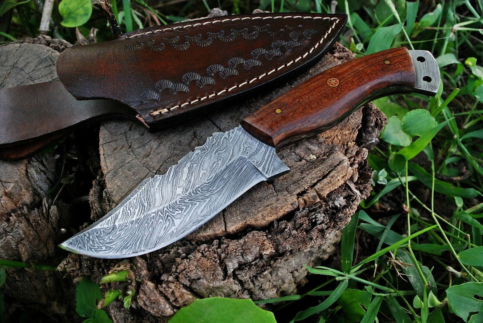 KBS Knives Store Hunting Knife Custom Handmade Damascus Steel Hunting Knife