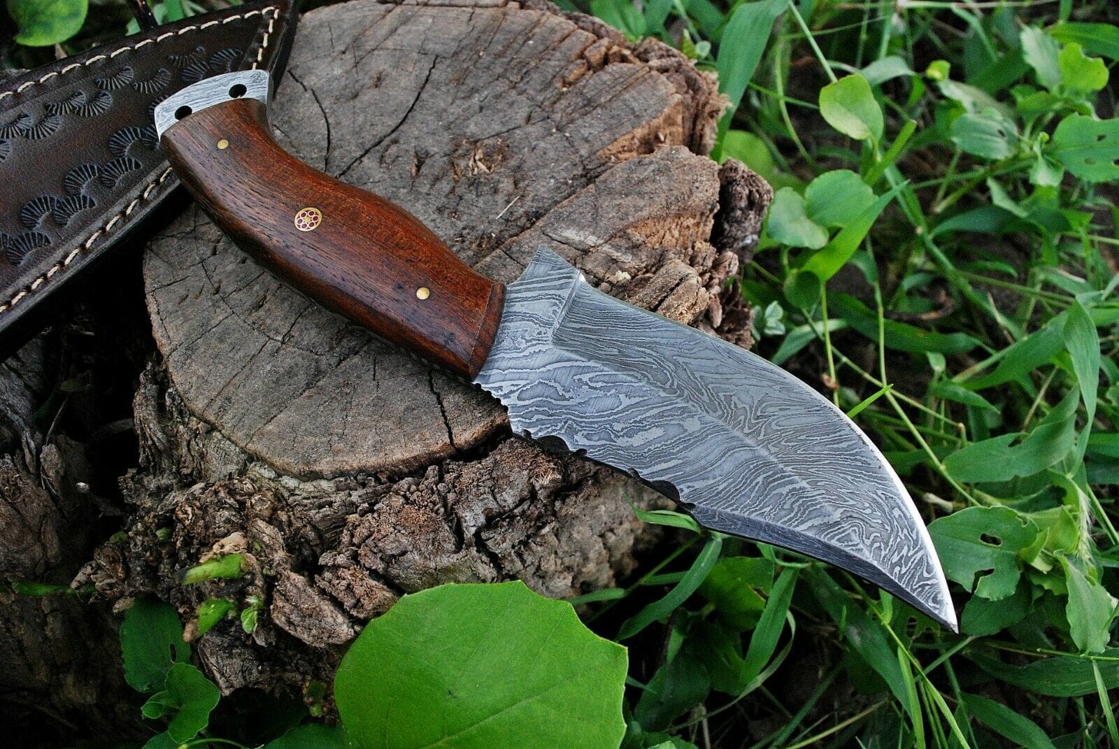 KBS Knives Store Hunting Knife Custom Handmade Damascus Steel Hunting Knife