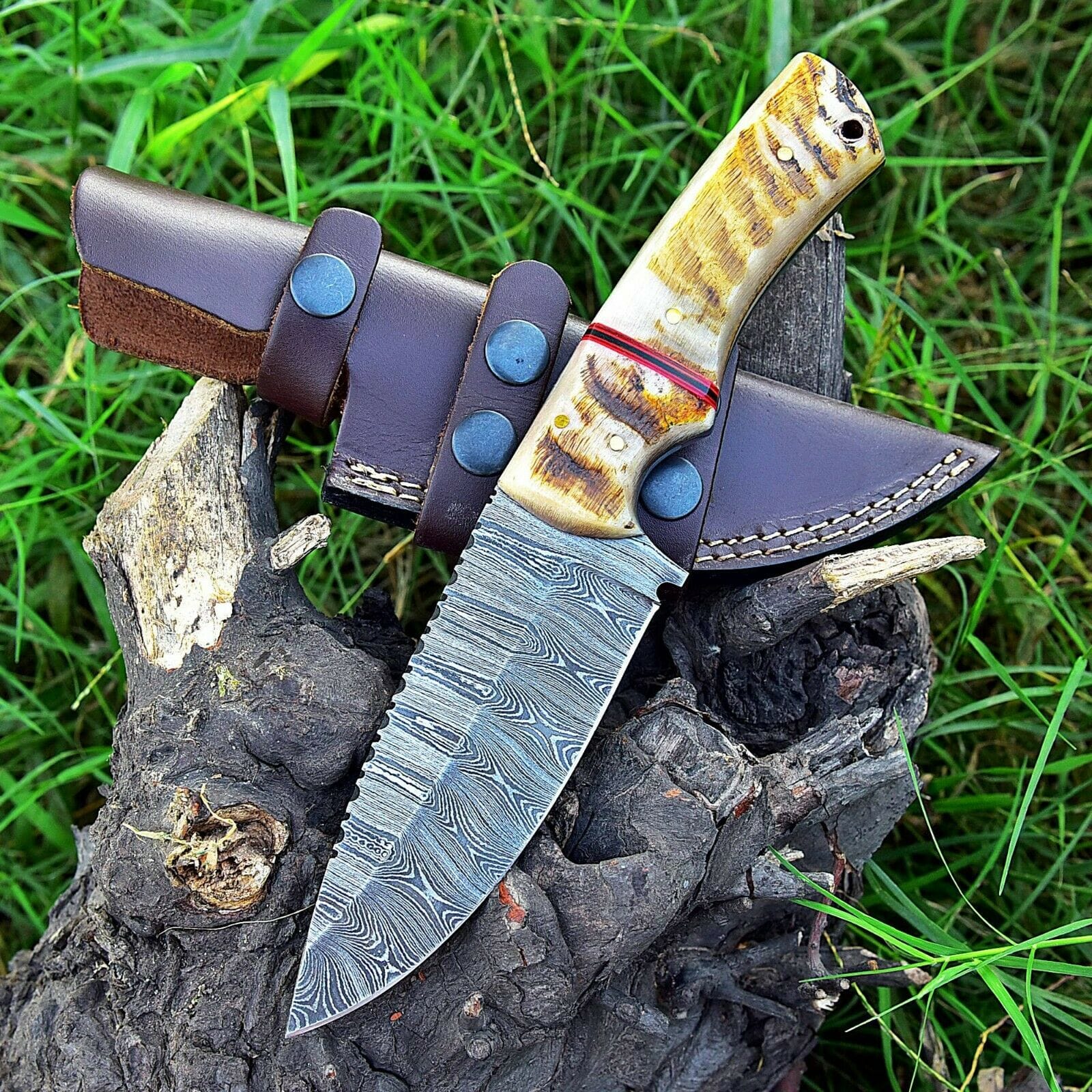 KBS Knives Store Hunting Knife Custom Handmade Damascus Steel Hunting Knife